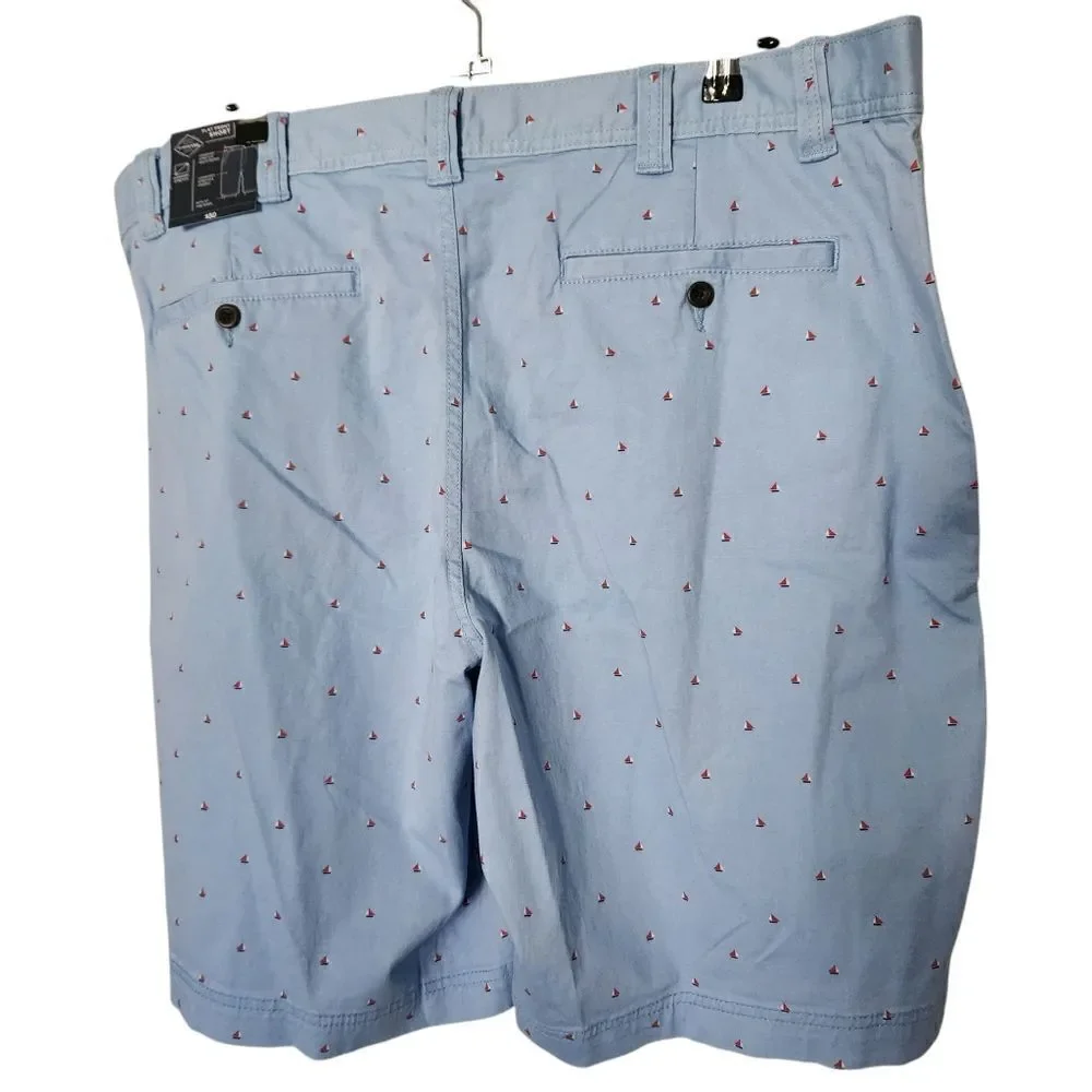 St. John's Bay Mens Flat Front Comfort Stretch Knee Length Shorts 46 Tall